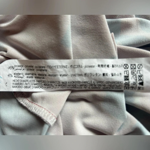 ZARA Floral Knit Midi Shirt Dress Tie-Belt Button Long Sleeve Red Blue - Picture 4 of 5